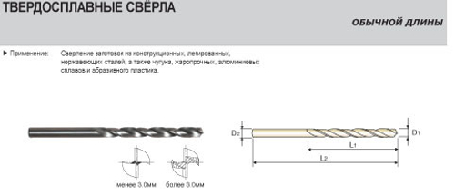 Сверло тв. спл. 3,5*39*70   D5407035-1