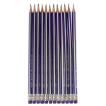 Карандаш ч/г "Полоски" трехгранный с ластиком, цветной срез, 6 цветов микс (Комплект 6шт.)