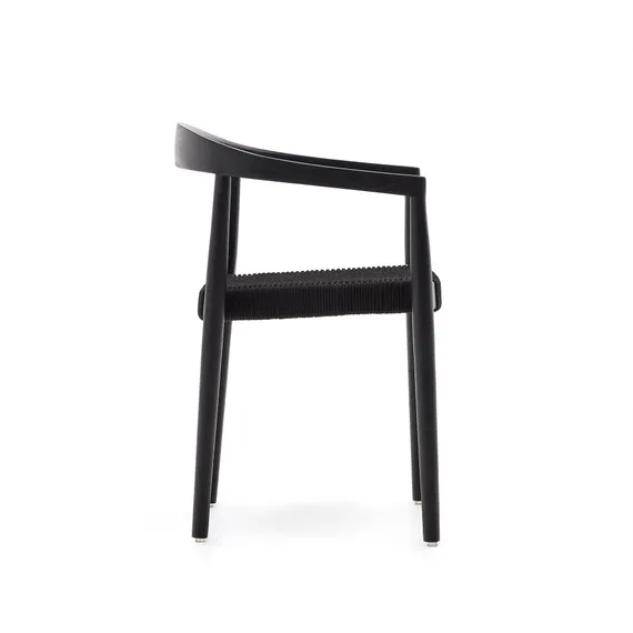 Ydalia Садовый стул из черного тика и черной веревки