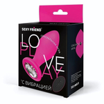 Розовая вибровтулка с прозрачным кристаллом и пультом ДУ - 8,5 см. (Цвет: прозрачный)