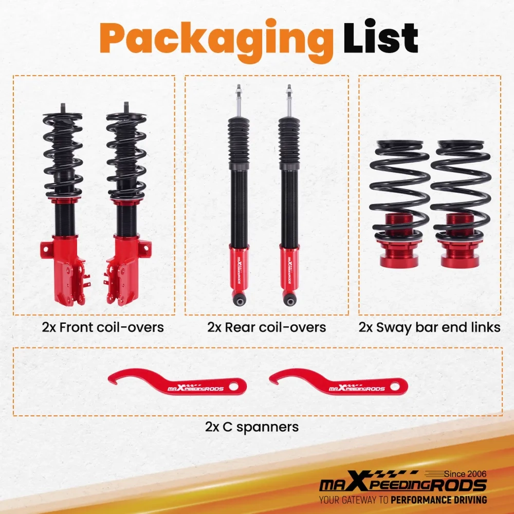 MaXpeedingrods Coilover Shocks Struts Springs Kit подходит для автомобиля Chevrolet Sonic 2012-2020