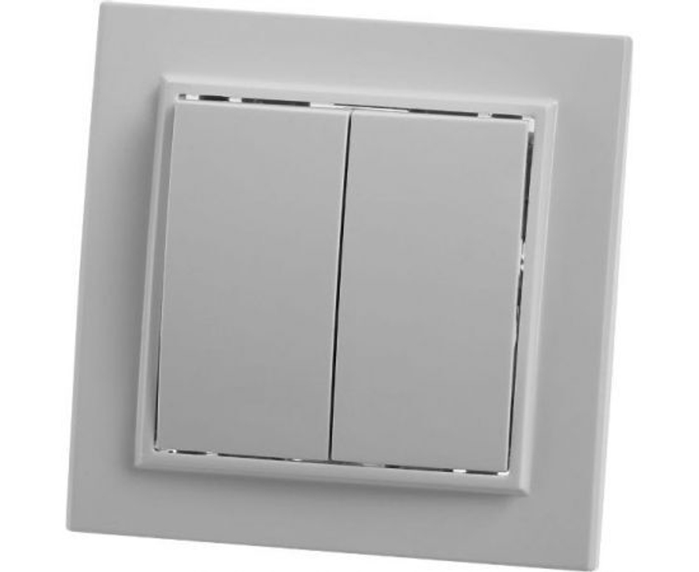 Выключатель двухклавишный 5шт. / Выключатель встраиваемый 250В 10А, белый, Stekker Эрна PSW10-9004-01 39044