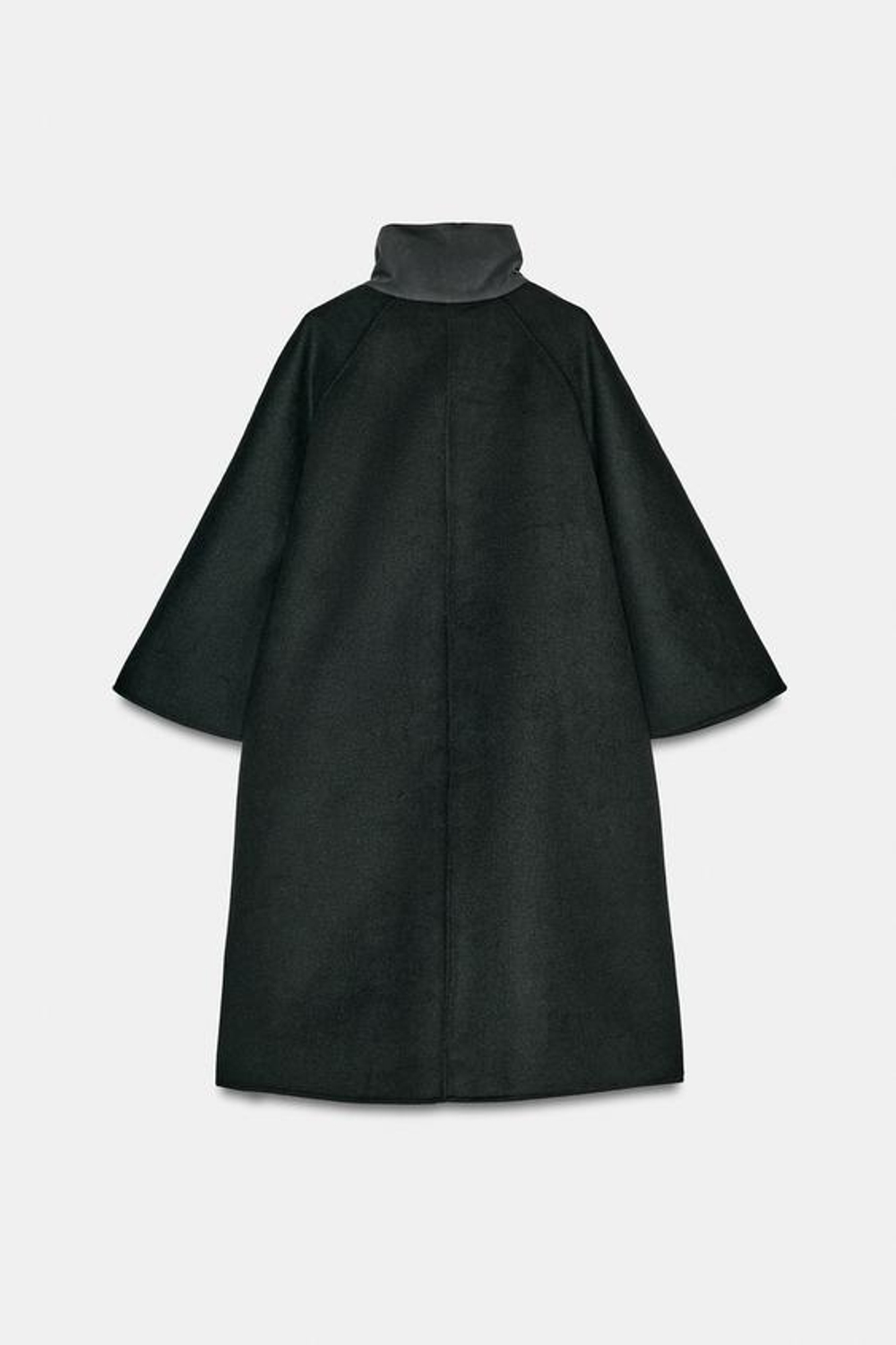 ZARA ПАЛЬТО ИЗ СМЕСОВОЙ ШЕРСТИ — ZW COLLECTION LIMITED EDITION, МОРСКОЙ ТЕМНО-СИНИЙ