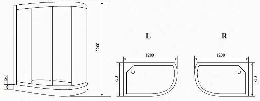 Душевая кабина Timo Standart T 1102 120x85