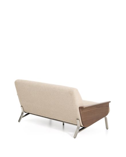 2-местный диван Amsen светло-коричневый с подлокотниками из шпона ореха