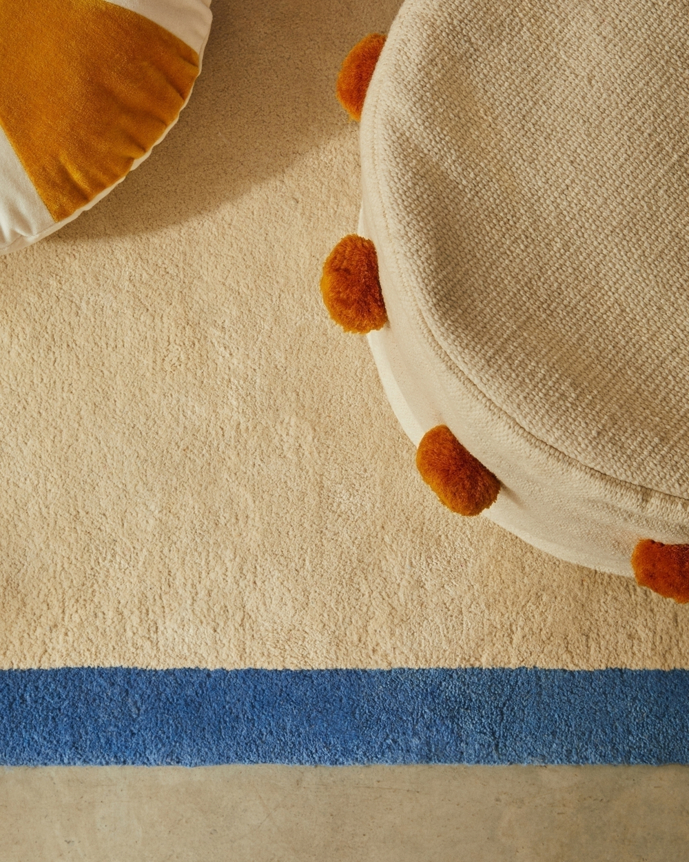 Ковер Nalim бежево-голубой 100% хлопок 90 х 150 см