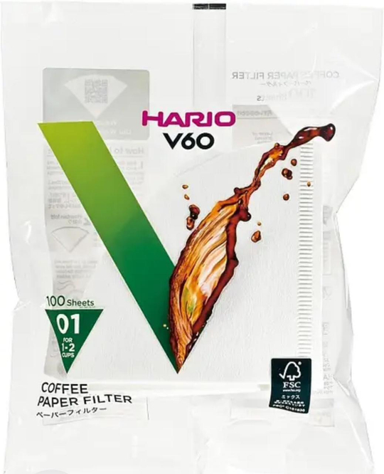 Фильтры бумажные HARIO V60 01, 02(100шт)