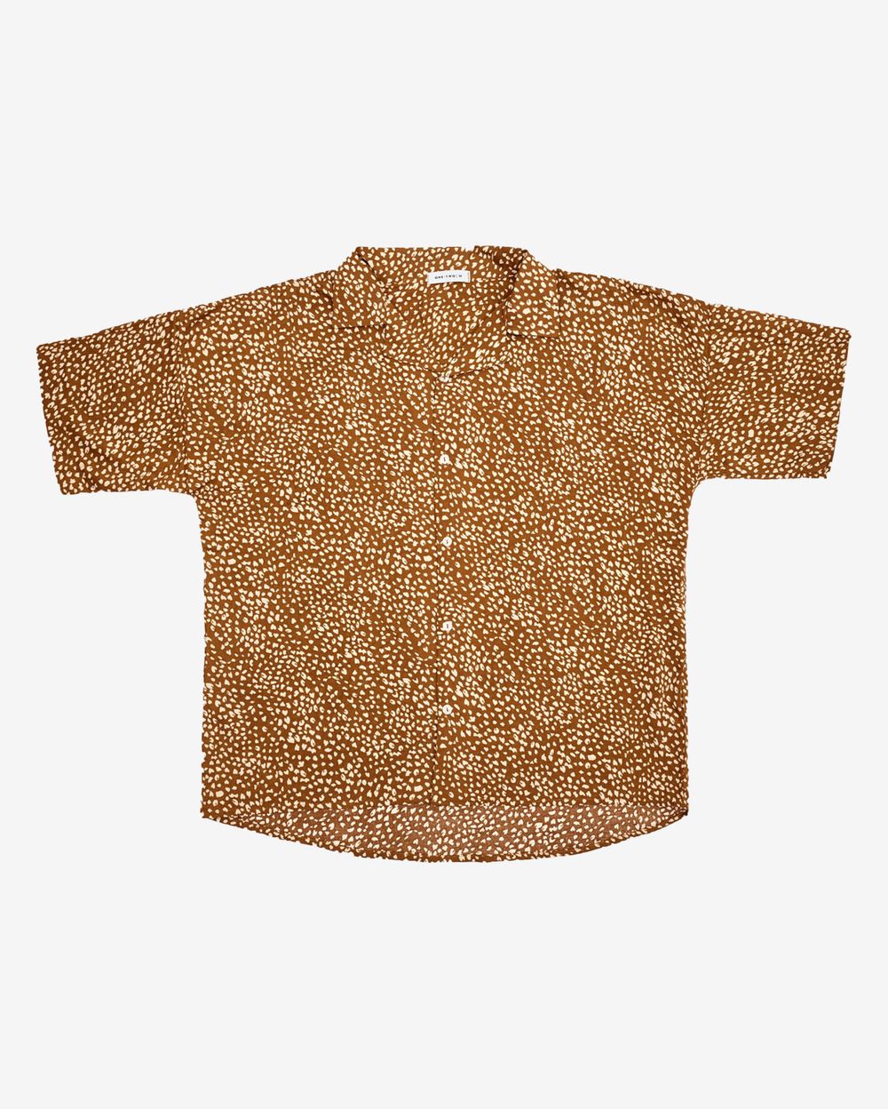 Рубашка One Two Short Sleeve Shirt Brown Giraffe