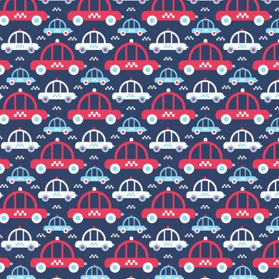Buy baby fabric taxi cars blue