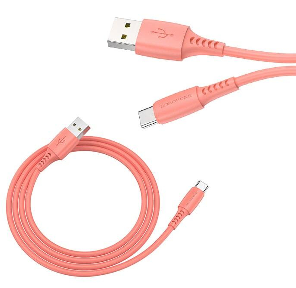Кабель USB - TypeC BOROFONE BX40 (розовый) 1м, ароматизированный, без упаковки