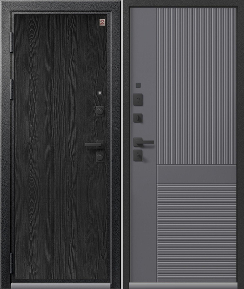 Входная дверь Центурион LUX-8 Серый муар+Распил графит - Кашемир графит