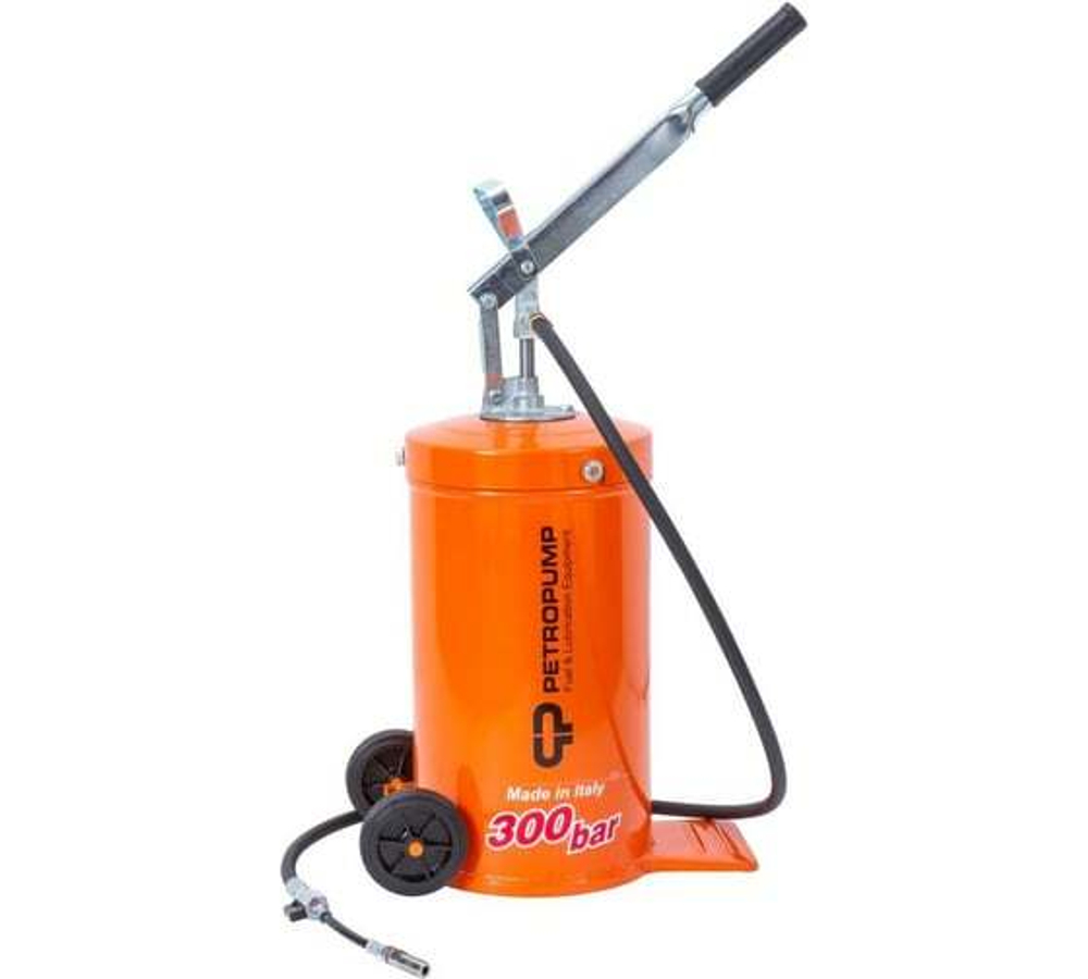 Ручной солидолонагнетатель Petropump 16 кг, с тележкой, 300 бар