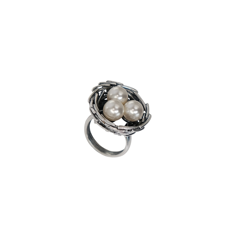 "Гнездо" кольцо в серебряном покрытии из коллекции "Эдем" от Jenavi