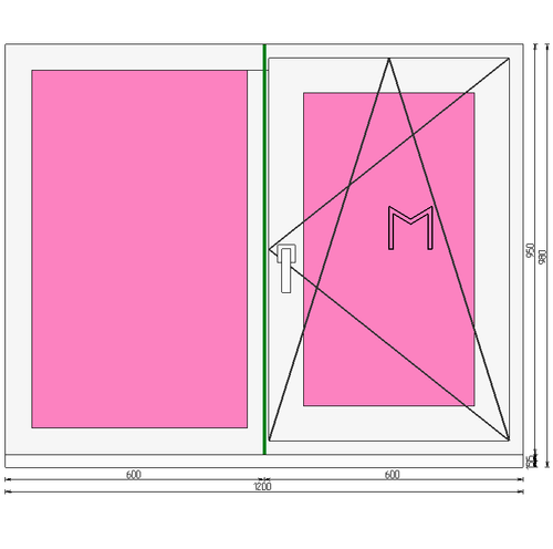 Пластиковое окно 950 х 1200 ТермА Эко + Москитная сетка