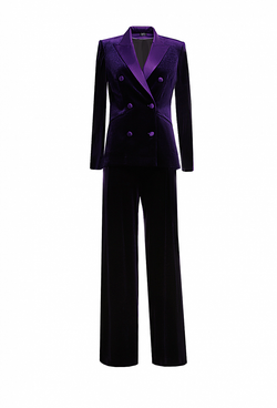 Костюм брючный бархатный фиолетовый 18-02-24 SS