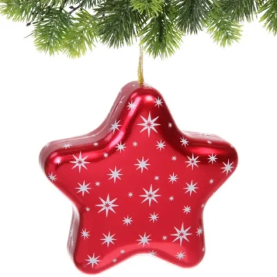 Банка жестяная «Звезда» 12,6*4,8см, цвет красный