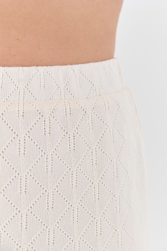 Юбка из ажурного трикотажа, молочный