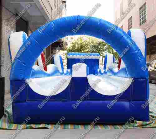 Водная горка с надувным дном, на подкачке ТУРБО "Под волной", 40*5*3 м