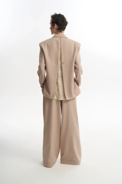 Брюки-палаццо со стрелками бежевые