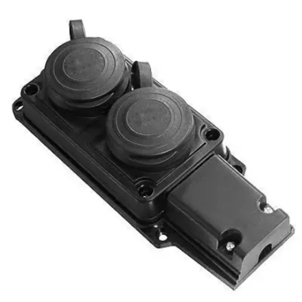 Колодка каучуковая на 2 розетки 16A 2P+E IP44