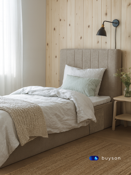 Бескаркасная кровать с матрасом BuySunny (велюр)