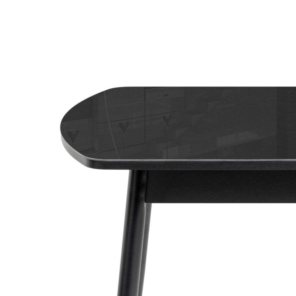 Стол стеклянный Woodville Бейкер черный