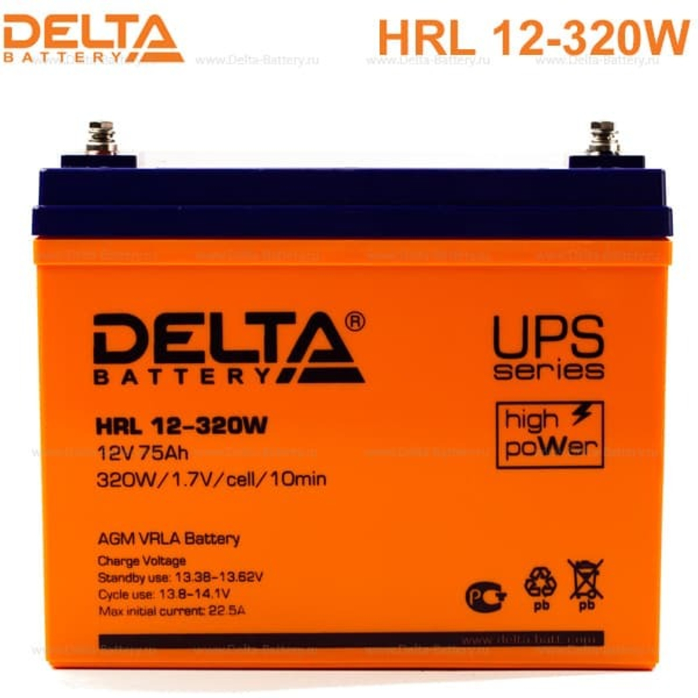 Аккумуляторная батарея Delta HRL 12-320W (12V / 75Ah)