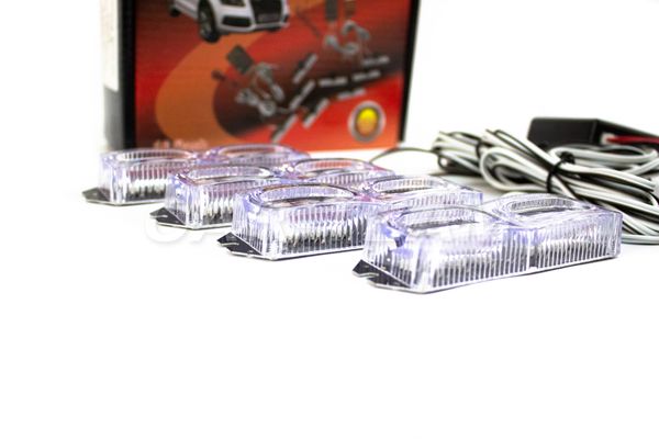 Светодиодные LED стробоскопы 4*2*3 синий/красный (105)