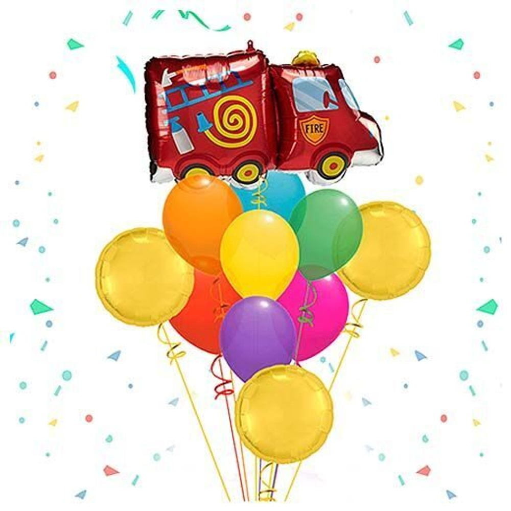 Фонтан из шаров "Пожарная машина"