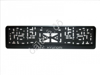 Рамка под номер пластик Черная защелка надпись Серебро - ХЮНДАЙ\HYUNDAI шт 776003