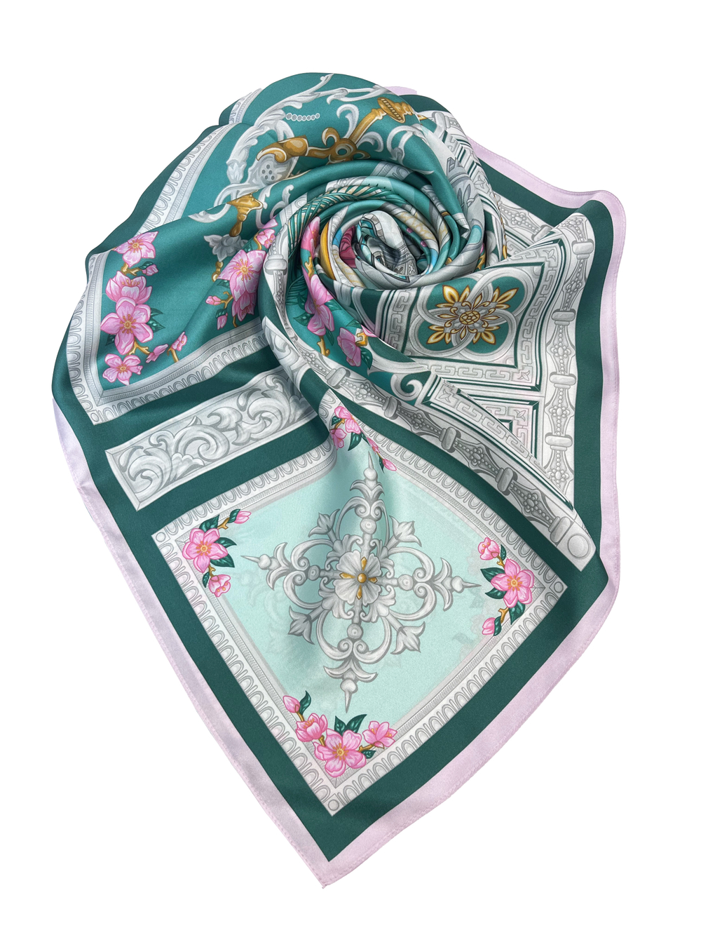 Платок «Романтическая Александрия» зеленый
