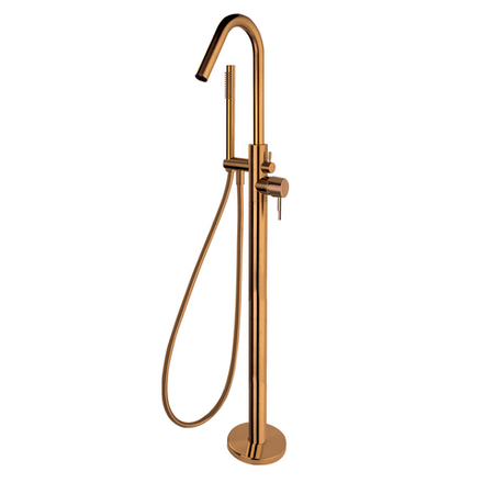 Напольный смеситель для ванны с душевым комплектом ODISEA 398503DCUC медь