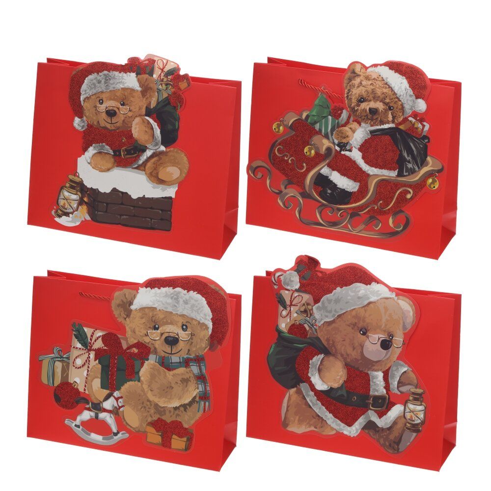 GAEM Пакет подарочный M (бумага 210г/м2, блок 12шт), L32 W12 H26 см, 4в.