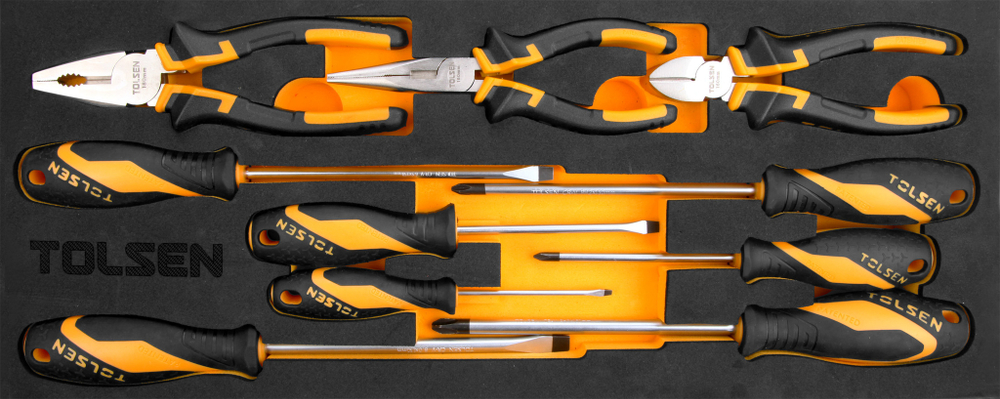 Набор инструментов в ящике 60 шт, ящик металл, Tolsen 85401, 495x200x290мм