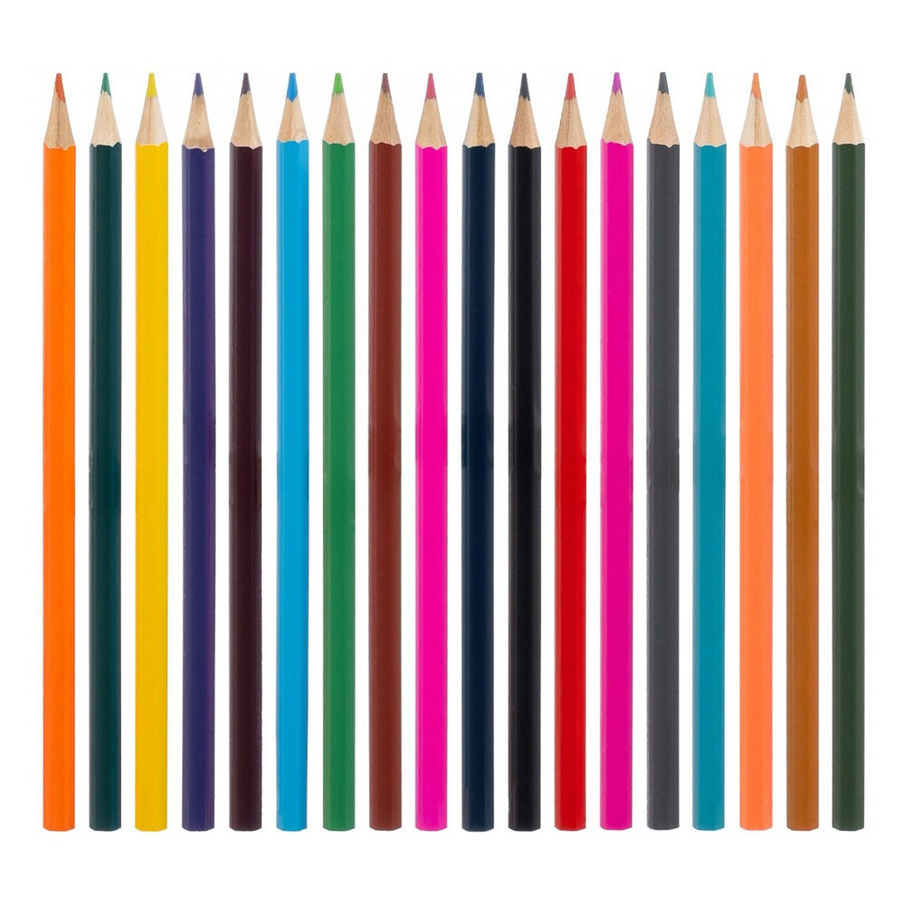 Карандаши цветные, Basir, деревянные, серия "Капибара", цветная упаковка, 18 шт