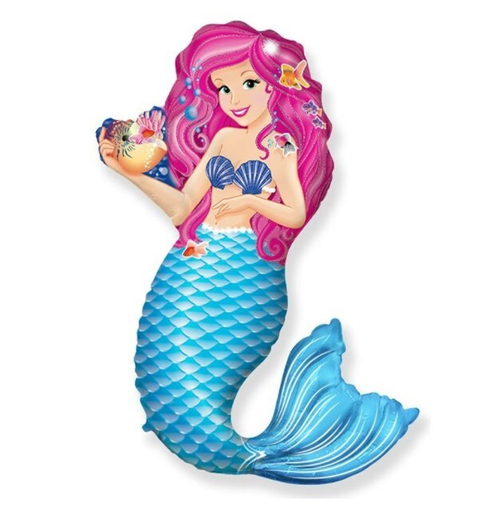 Шар фигура 102 см Русалочка с ракушкой