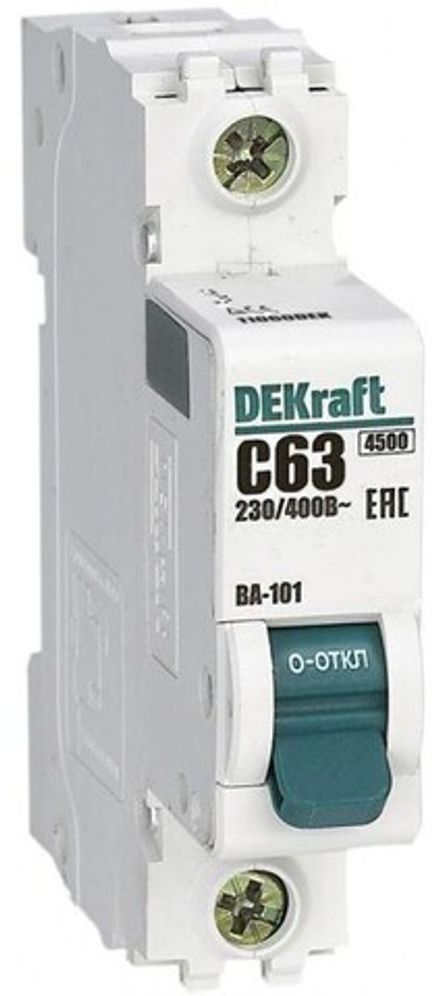 Выключатель автоматический DEKraft  1Р  63А