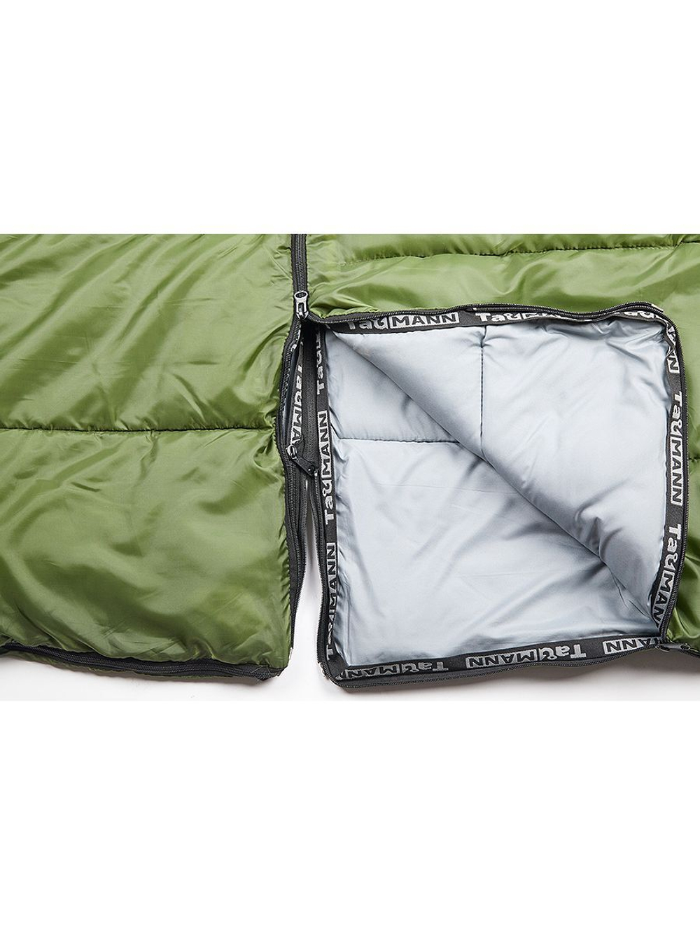 Спальный мешок-одеяло с капюшоном TauMANN Scout #R (молния справа), Подушка и компрессионный мешок в комплекте
