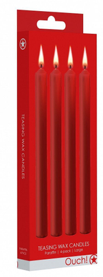 Набор из 4 красных восковых свечей Teasing Wax Candles Large
