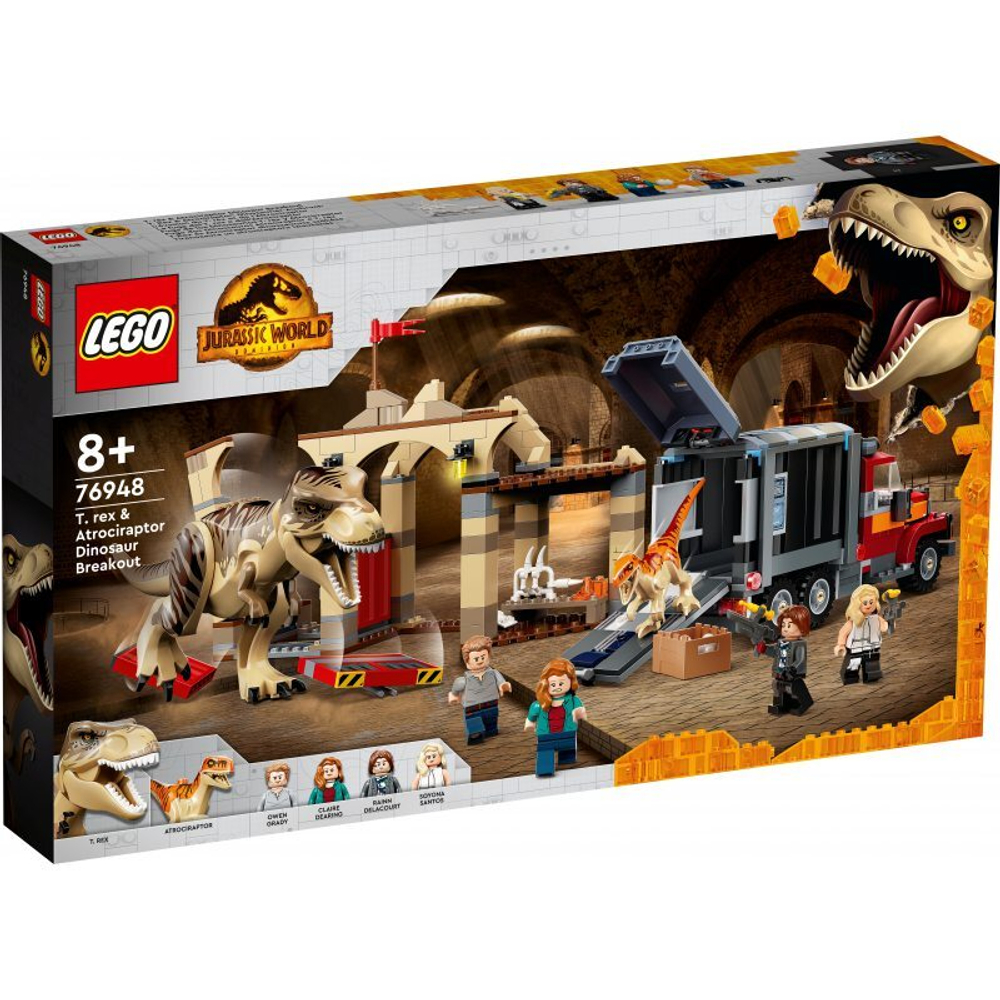 Конструктор LEGO Jurassic World - Побег тираннозавра Рекса и атроцираптора 76948