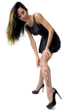 Колготки с принтом в виде кошки (Размер: S-M-L) (Цвет: бежевый)