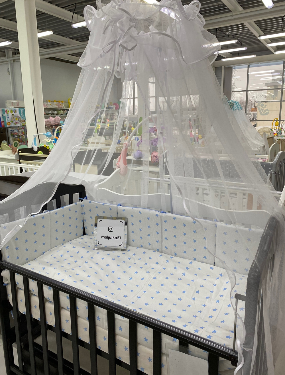 Комплект в кроватку 7-ми предметный "Ноченька", голубой