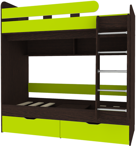 Двухъярусная кровать КарИВи Юниор 5 80x160 Венге Лайм