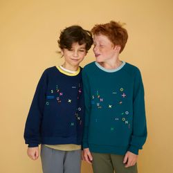 Свитшот сине-зеленого цвета "Конструктор"