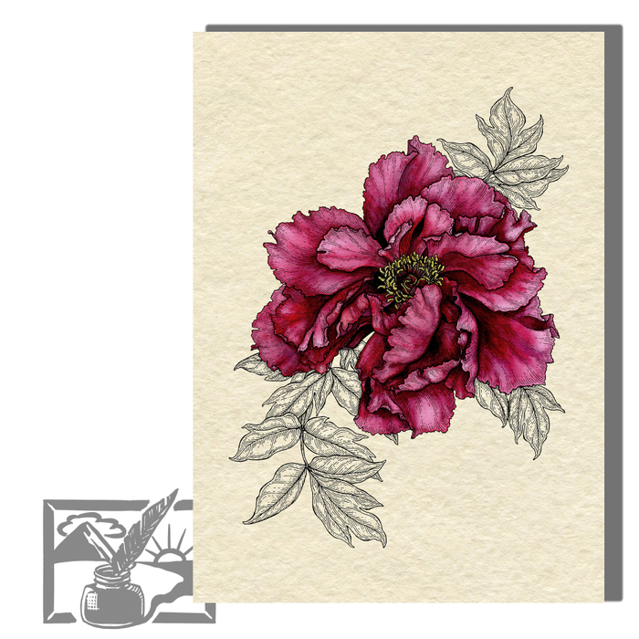 Открытка почтовая. Казакова Екатерина "Пион"