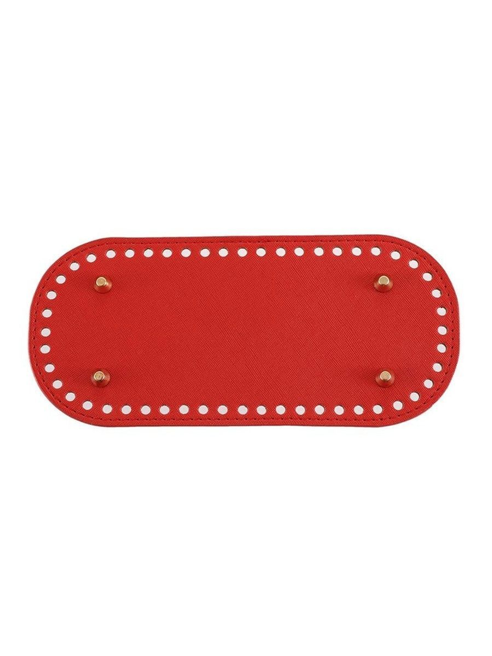 Донышко для сумки и корзинки (овал 10 *22 см, цвет ярко-красный)/ основание для вязаных крючком сумок