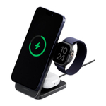 Складная зарядная станция MagSafe Energea MagTrio 2 для iPhone, Apple Watch и AirPods (Qi2.2) Беспроводная зарядка: Qi 25 Вт, Qi 5 Вт, магнитное крепление для зарядки Apple Watch (Qi 2,5 Вт). Проводная зарядка: нет. Сертификация Qi2. Отсутствует LED-индик
