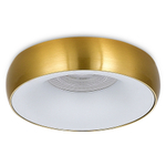 Светильник встраиваемый, GU10, D95xH35мм, IP20, латунное основание, белый плафон, без лампы