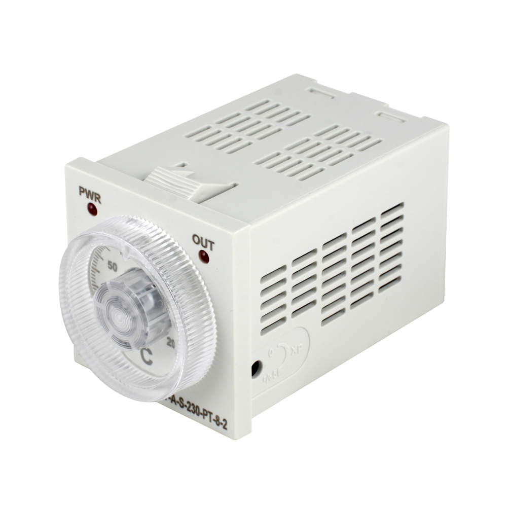 Температурный контроллер INNOCONT с аналоговым управлением, 48х48х82 мм,вход Pt100, 0...200C, выход реле, ON/OFF, 230VAC, электросоединение под розетку 8pin