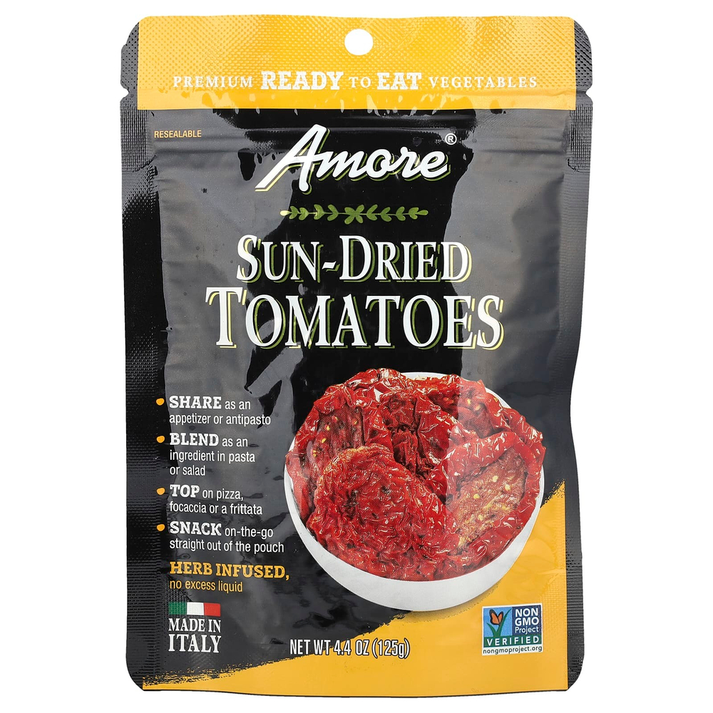 Amore, Вяленые томаты, с добавлением трав, 125 г (4,4 унции)